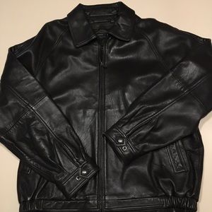 Claiborne brown leather bomber jacket